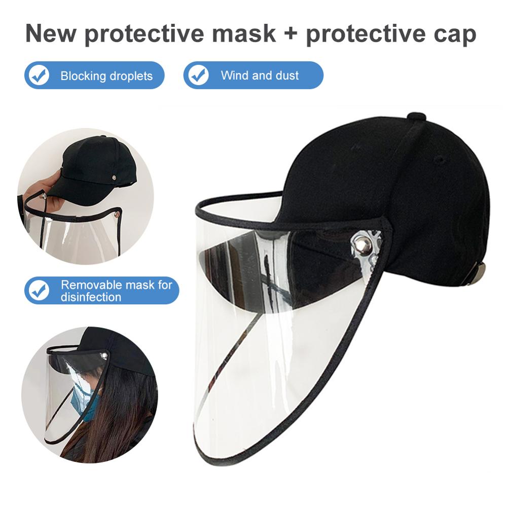 Zomer Anti-Fog Speeksel Beschermende Cap Baseball Cap Gezichtsmasker Zon Zonnehoed