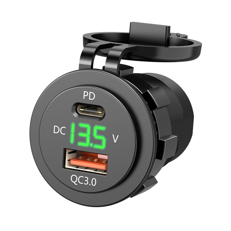 IP66 Water Proof 12V Dc Power Levering QC3.0 Dual Type-C 5V 3A Usb Motorfiets Sigarettenaansteker socket Lader Connector