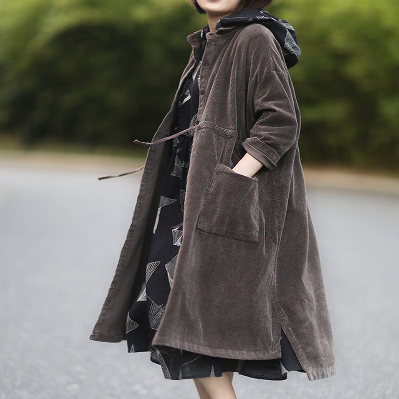 Omychic 2020 Vintage Autumn Spring Topcoat Ladies Long Overcoat main image 0