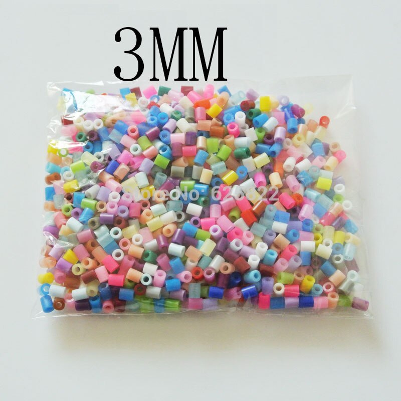 1000 Mixed Color 2.6mm/3mm/5mm Mini Hama Beads EVA Handmade Cartoons Material DIY Lover Fuse/Hama/Perler Beads Opp Bag: 3mm Mixed 1000 Beads