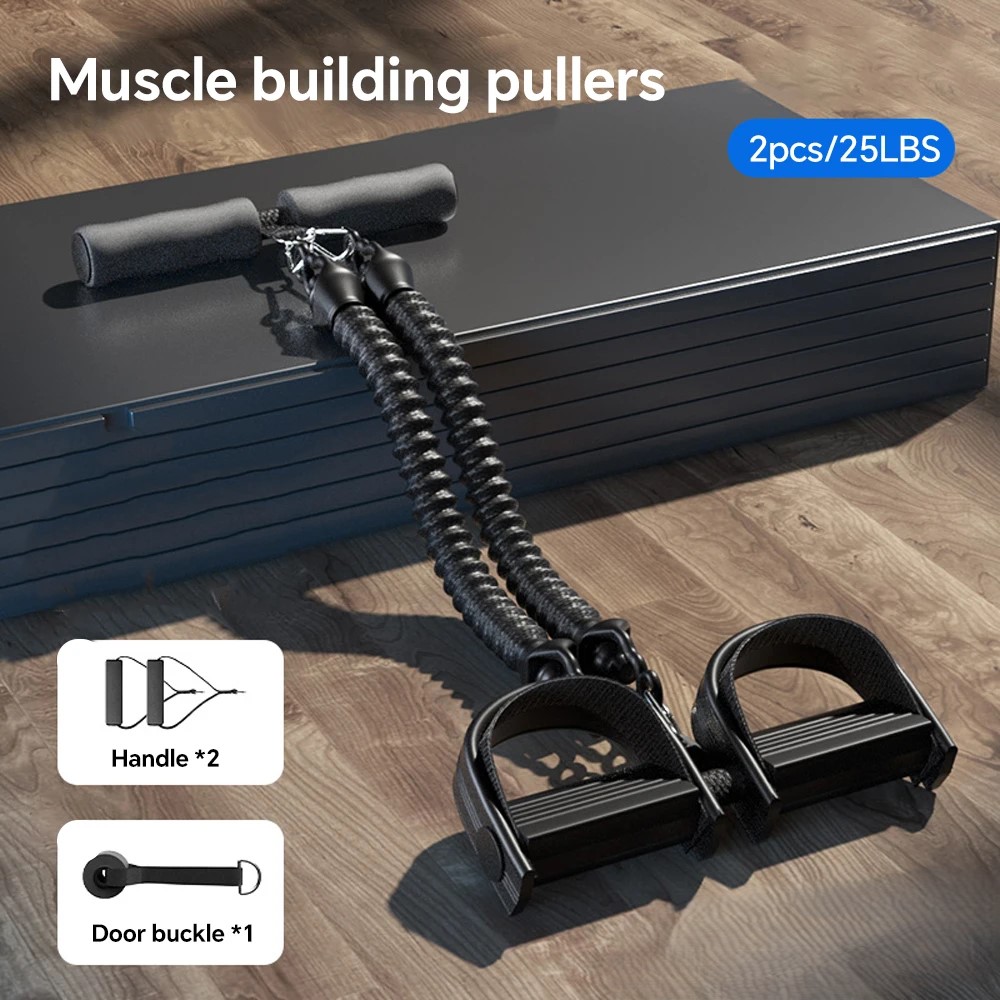 Pedal Tension Rope Puller Exercise At Home Multi-functional Fitness Exercise Resistance Band Men Sports Gym Equipment: black