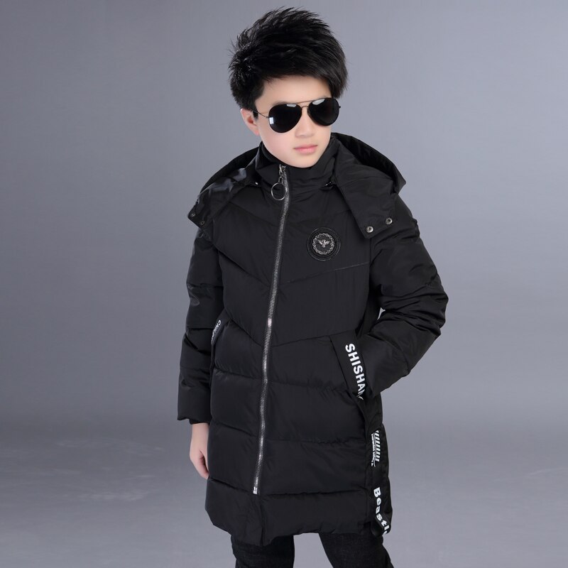 Jongens Winterjassen Dikke Warme Uitloper Katoen Jassen Verlengen Hooded Parka Van Tieners Jongens Winter Kleding Warm Uitloper Overjas