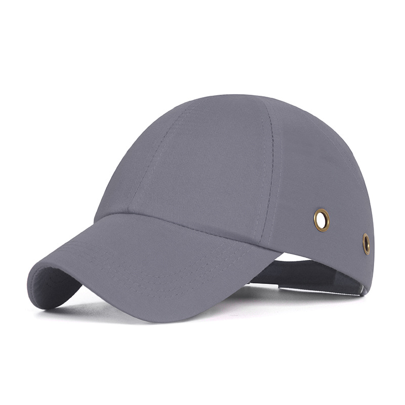 Arbejdssikkerhed bump cap med 4 huller hjelm baseball hat stil beskyttende sikkerhed hård hat til arbejdsstedet slid hovedbeskyttelse abs: 4 huller-grå