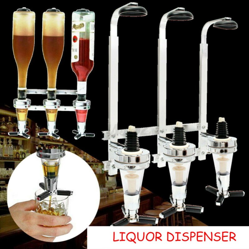 Bottle Stand Dispenser Wall Mounted Drinks Wine Spirits Steel Bar Optics Party