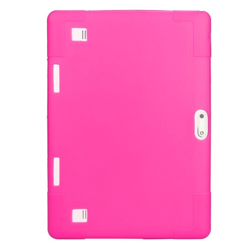 10.1 ''Universele Zachte Siliconen Case Voor 10 10.1 Inch Android Tablet Pc Shockproof Effen Kleur Back Cover Beschermende Shell: Roze