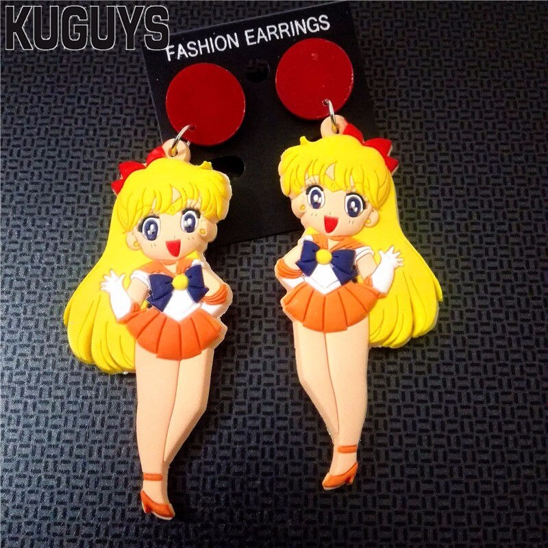KUGUYS Hyperbole Jewelry 5 Style Beautiful Fairy Earrings for Womens Pendientes Acrylic Brincos Cute Large Earring: 2