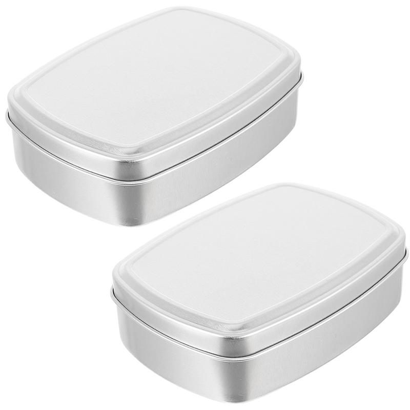 2 stk 100ml tom firkantet sæbeæske aluminium sæbeskålholder etui kosmetisk diverse opbevaringsbeholder badeværelsestilbehør