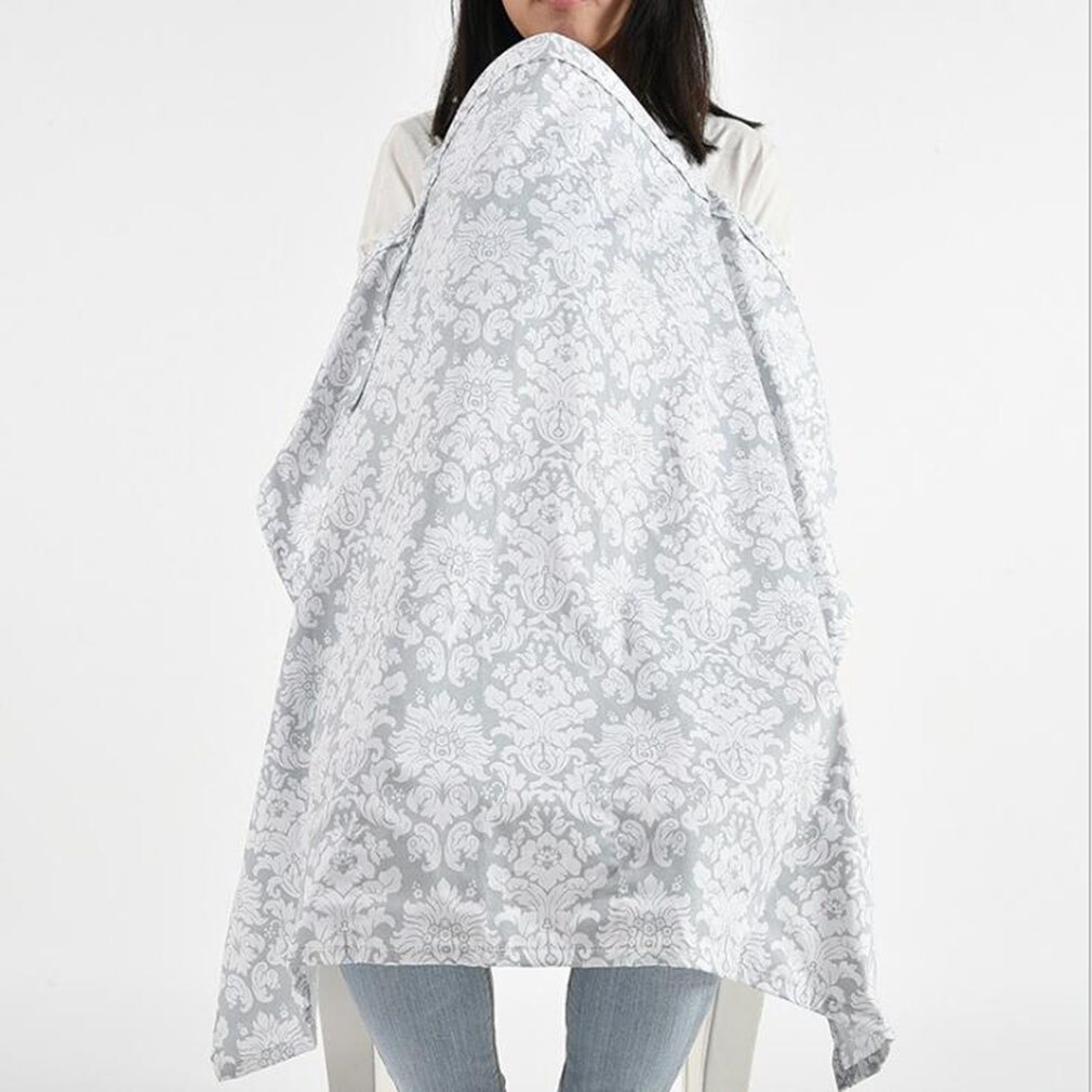 Mum Voeden Outdoor Multifunctionele Borstvoeding Effen Kleur Ademend Katoen Mousseline Gown Large Size Grote Verpleging Voeden Cover: creamy-white