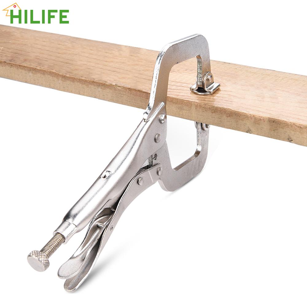 Pincer Tong Tenon Locator Fix Plier Grip Vise Lock Jaw Swivel Hand Tool Alloy Steel Pad Wood Work C Clamp weld Clip Woodwork