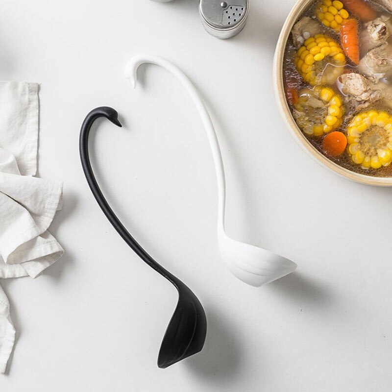 Melon Creatived Multifunction Long Handle Swan Spoon Soup Wheat Straw Tableware Dinnerware Kitchen Tools