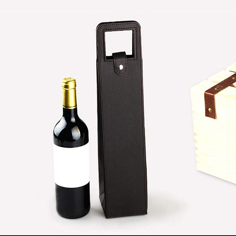 Sac en cuir PU pour le vin, sac de pour le vin et la bière, fourre-tout parfait pour le vin, sacs de rangement de fête, accessoires de Bar: black
