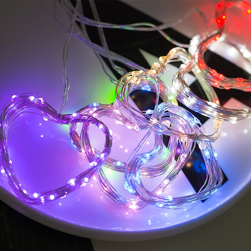 ROPIO 2M/5M LED Copper String Lights AA Battery Operated LED String Fairy Lights Christmas Wedding Party Decoration