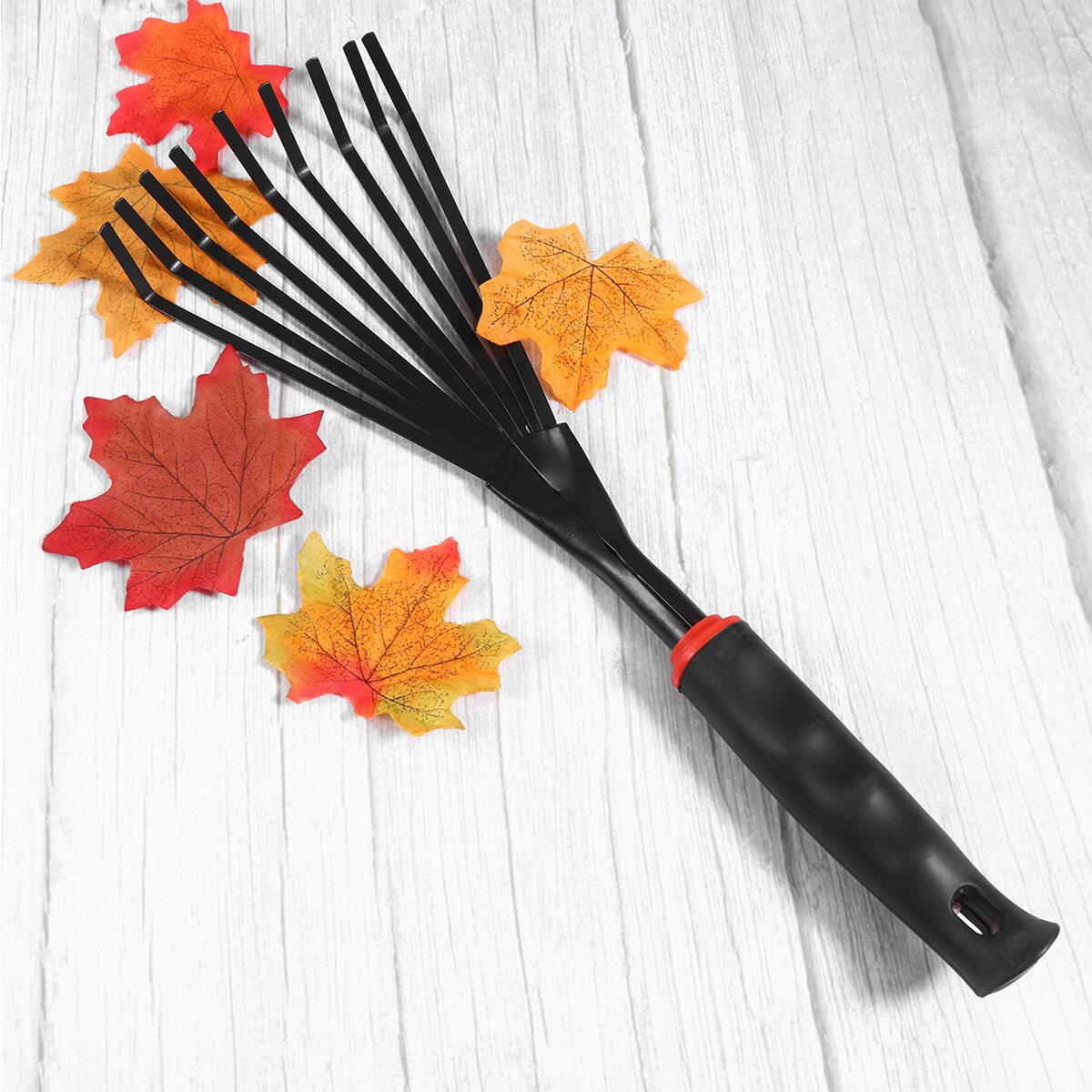 1PC Large Steel Wire Gardening Rakes Multifunctional Fallen Leaves Grass Rake Wooden Handle Garden Rake Practical Gardening Tool