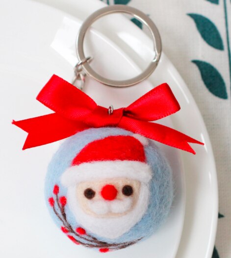 Key chain wool needlepoint kit wool felt needle felting decoration craft needlecraft DIY handmade