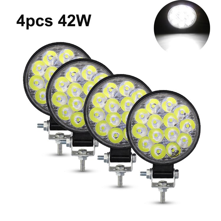 Nlpearl mini led arbejdslys 12v 24v spotlight led lys bar off road lastbil 4 x 4 4wd suv atv barra led lightbar til bil tågelygte: 4pc 42w arbejdslys