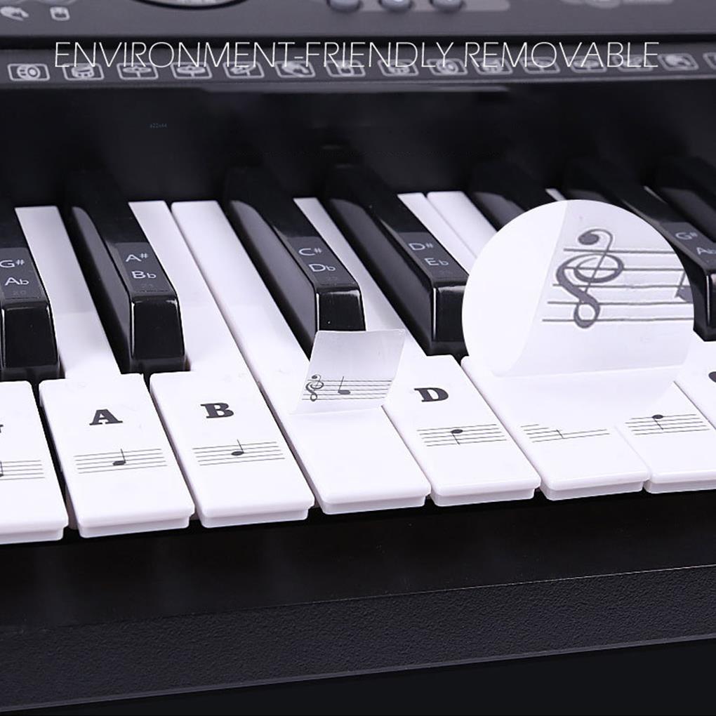 Piano Key Sticker PVC Piano Key Decal Removable Electronic Keyboard Note Decal Musical Instrument Supplies