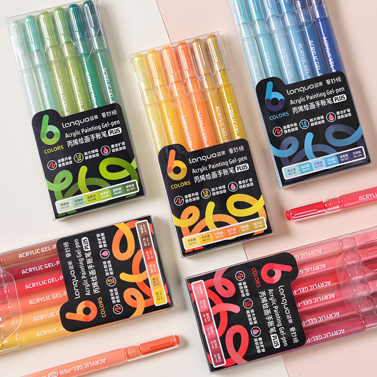 Acrylic Painting Gel Pen,1mm Needle Tip,Rich Color Large Capacity Ink Pens,Art Supplies For Diary,Card,DIY,Coloring,Doodling