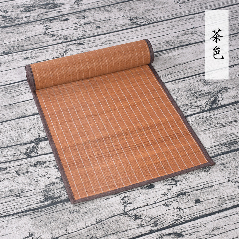 Naturlig bambu bordslöpare bordsunderlägg enfärgade teunderlägg bordsunderlägg värmedyna hem tehus café restaurang dekoration: 35*160cm / Röd