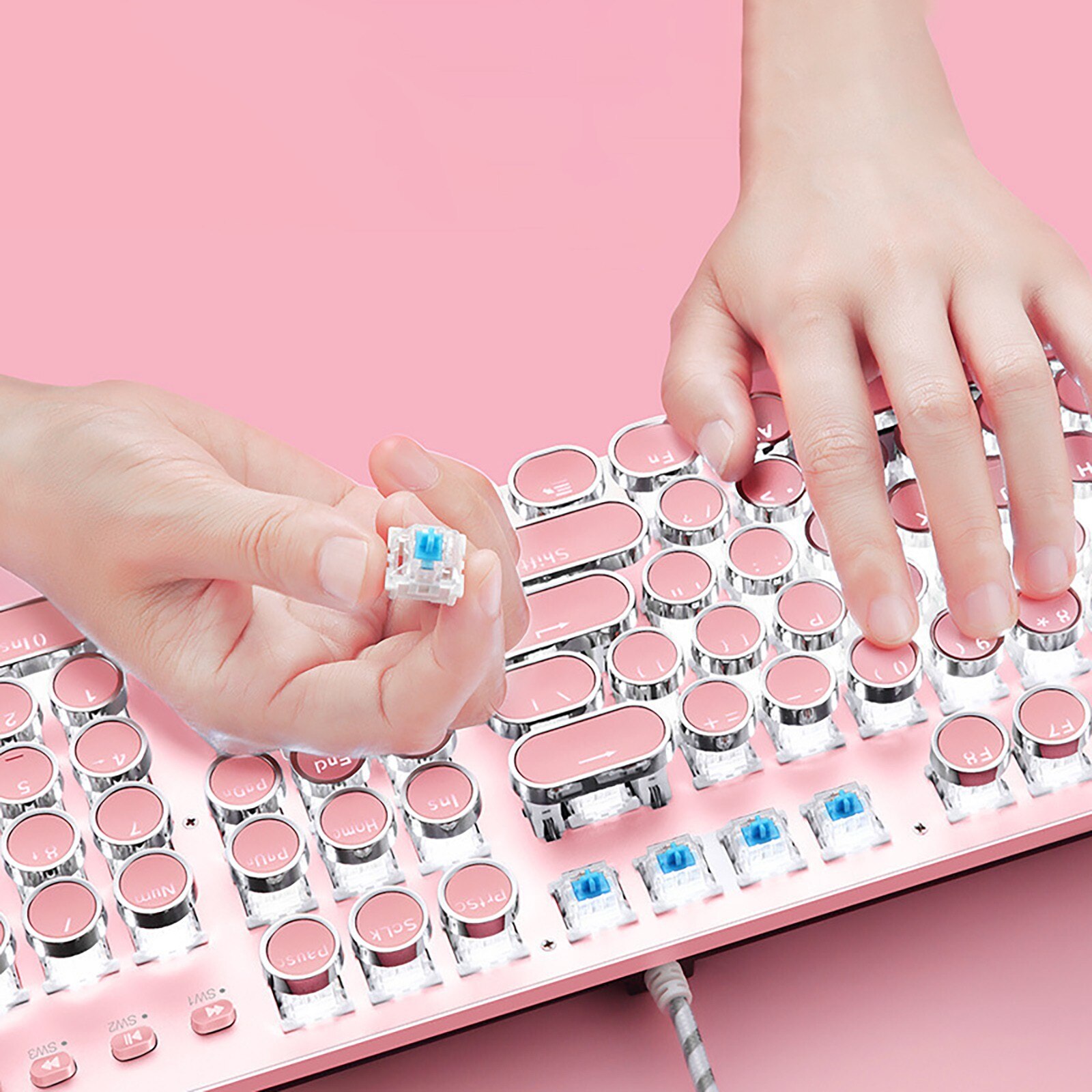 Teclado mecânico do jogo do punk do diodo emissor de luz retroiluminado profissional com fio teclado do jogo todas as chaves são apropriadas para laptops do computador