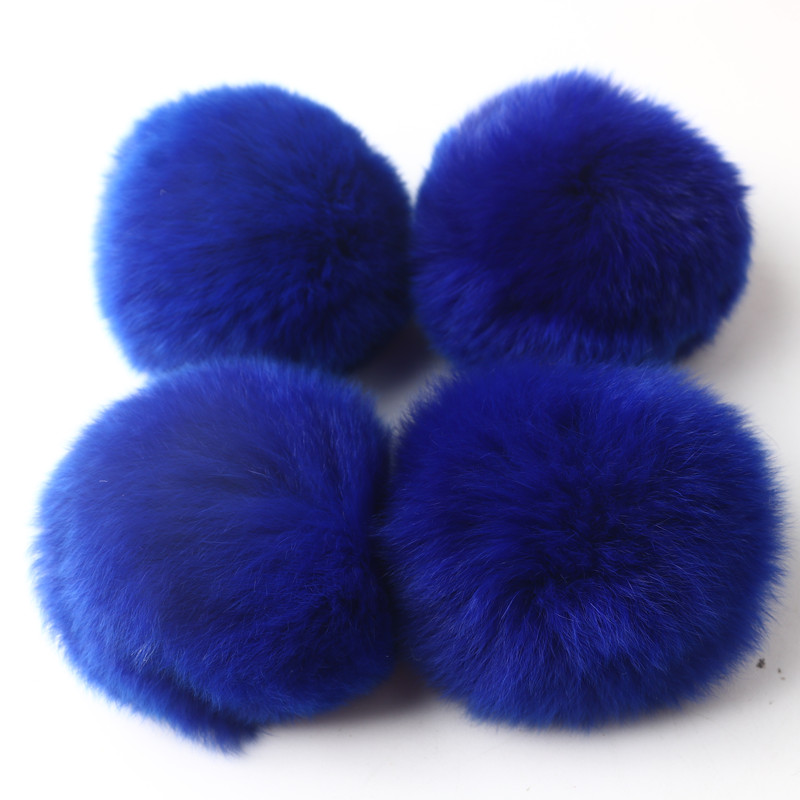 10 stuks 8 cm effen Rex konijn pompom sleutelhanger tas diy handgemaakte materialen en detailhandel kleuren ondersteunen mix en match: Licht Geel
