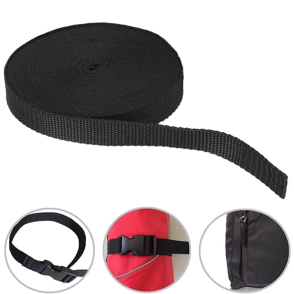 20mm Wide 10 Yards Length Strap Nylon Webbing Knapsack Strapping Bags Crafts For Bag Strapping Belt Making Sewing DIY Craft