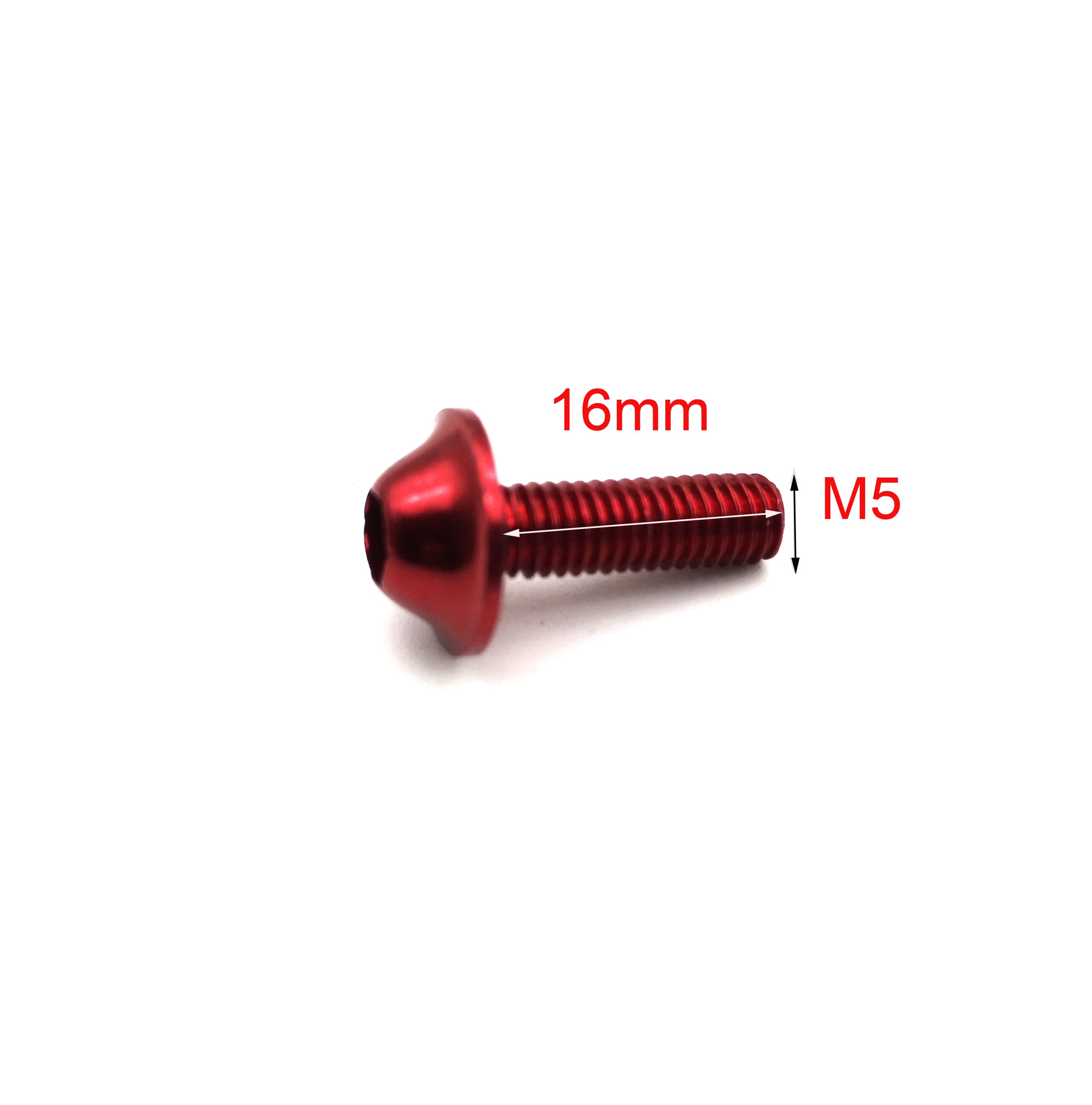 10 stücke Motorrad Schrauben Schraube M5 x 16mm Aluminium schmuck Schrauben verrotten Eloxiert 16mm Schrauben rot Schrauben M5 kappe Kopf