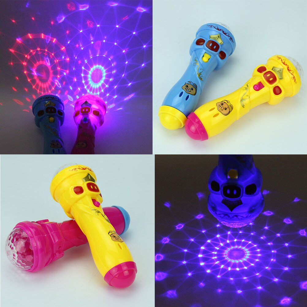 1PCS LED Blinkt Karaoke Singen Mikrofon Schwein Spielzeug Sky sterne Projektion Ball Licht Kinder Magie stick Lustige für kinder