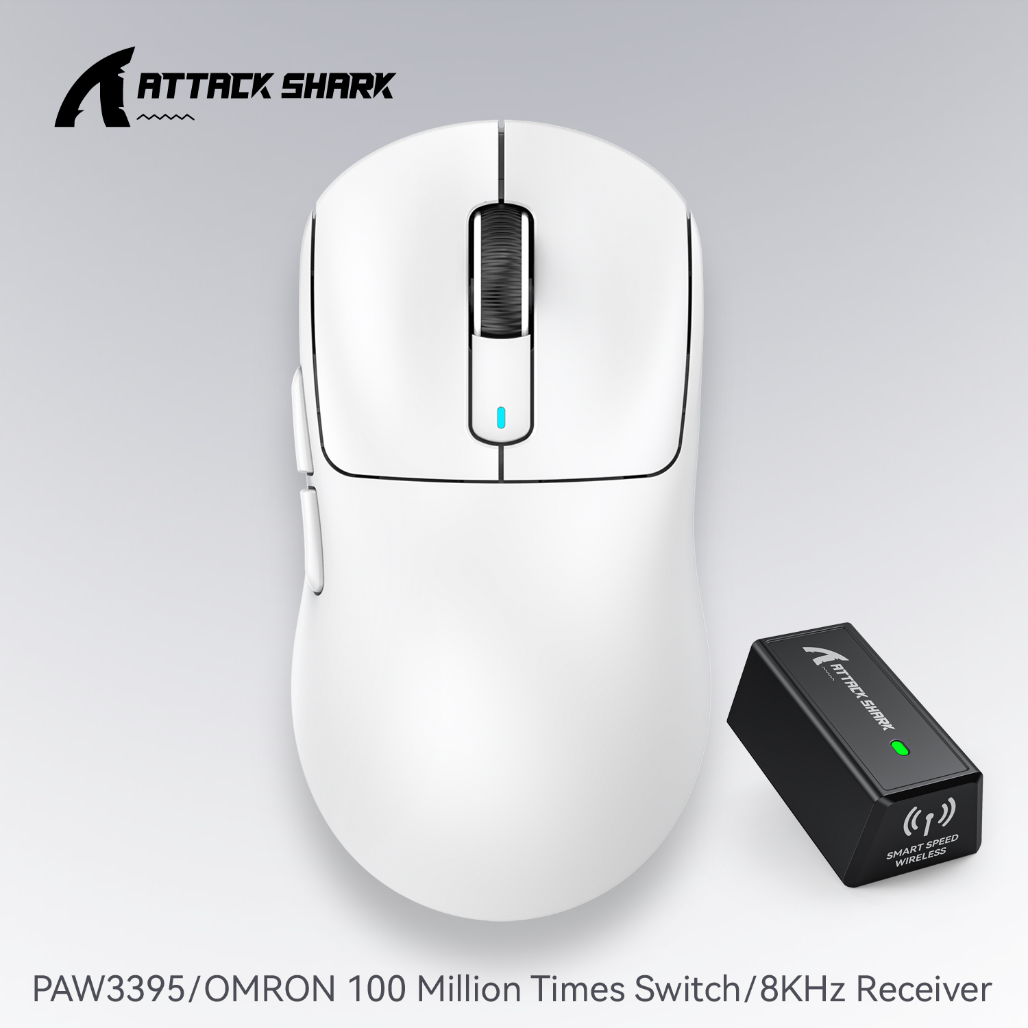 Bezprzewodowa mysz Attack Shark X3pro X3, mysz do gier makro, lekka mysz, PixArt PAW3395 650IPS 26000 dpi, mysz do padu/pc/mac: DARKNESS