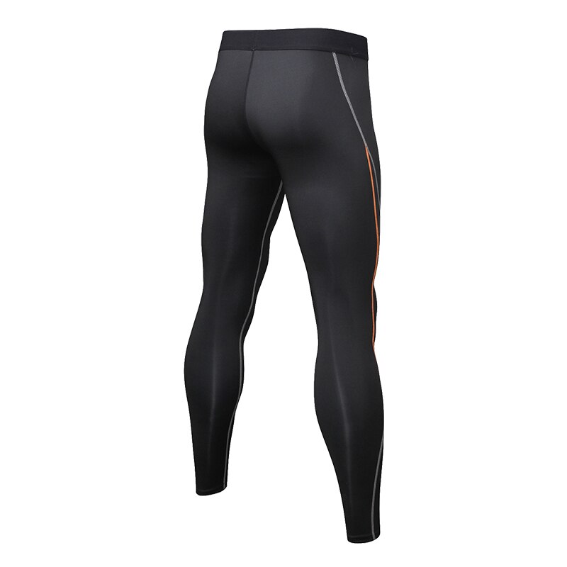 Mannen Strakke Sport Broek Fitness Running Training Broek Mode Stiksels Kleur Sneldrogende Ademende Broek: Black and Orange / Xl