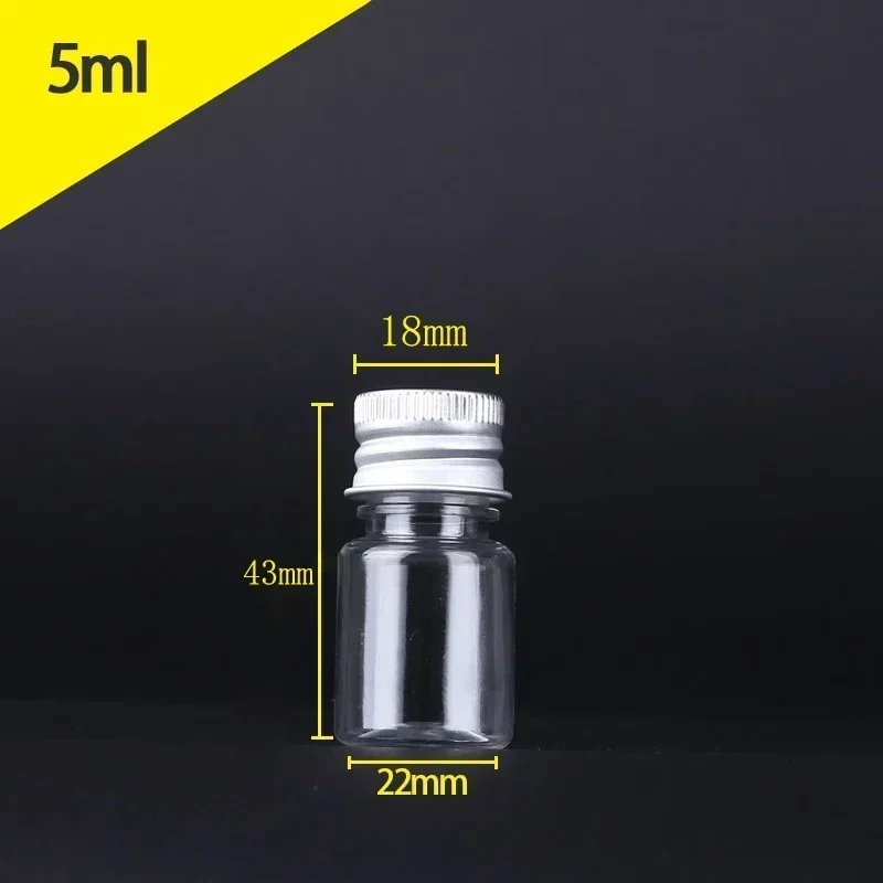 Mini botella de plástico de 5ml-250ML con tapas de rosca de aluminio, viales de muestra portátiles, envases cosméticos de viaje para cremas de loción, 10 Uds.: Gris claro / 8 ml