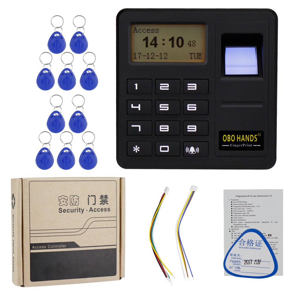 Fingerprint Access Control System Biometric RFID Keypad Card Reader Door Opener Standalone Access Controller 125KHz/13.56MHz