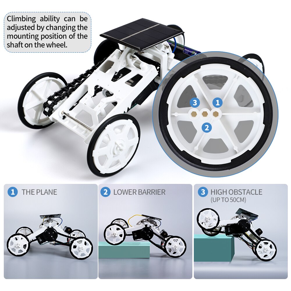 Zonne-energie Voertuig Auto Steel Diy Klim Robot Educatief Speelgoed Set Technologie Experiment Solar Powerm Montage Kit Speelgoed Voor Kinderen