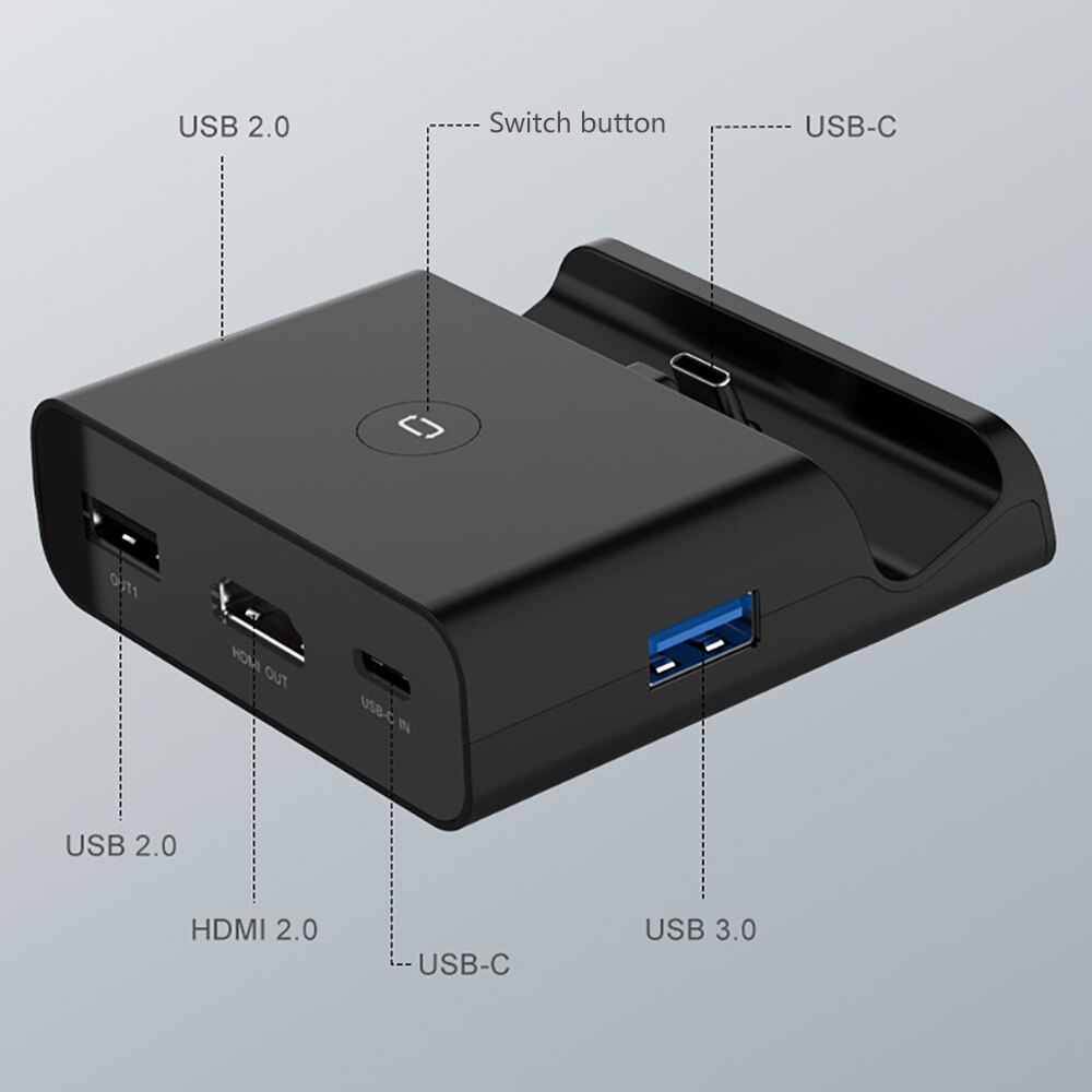 Bärbar switch dockningsstation hdmi 4k tv adapter switch laddning bas typ-c laddare för switch spelkonsol telefon