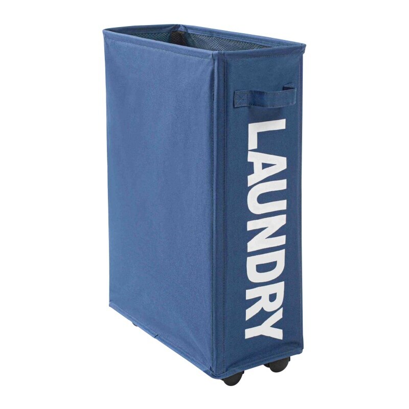 Aluminum Frame Laundry Basket Can Be Folded Dirty Clothes Basket Tall Thin Laundry Basket With Brake Function Universal Wheel: G