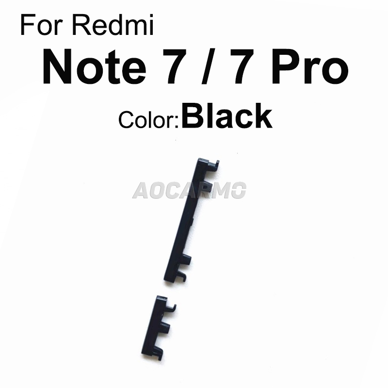 Aocarmo Voor Xiaomi Redmi Note 7 / 7 Pro 7Pro Knop On/Off Volume Switch Gesp Bolt Beugel lint Flex Kabel: Buttons - Black