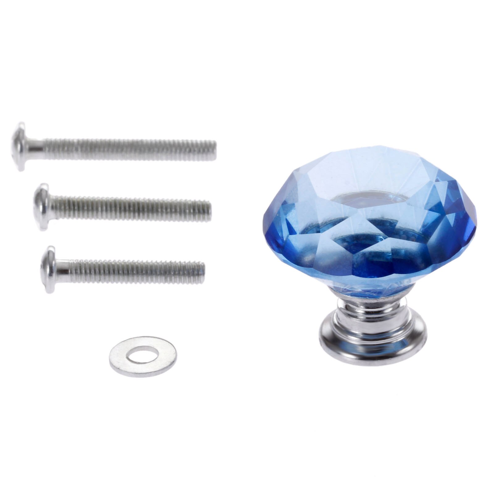 1x Blue 30mm Diamond Shape Crystal Glass Knobs Drawer Cupboard Pulls Knobs Kitchen Cabinet Handles Furniture Handle
