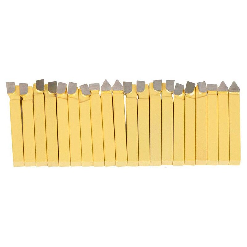20Pcs 3/8 Inch Lathe Tool Bits Lathe Cutting Tool Hand Face Grooving Tool Welding Milling Cutting Turning Tool Set for Metal Lat