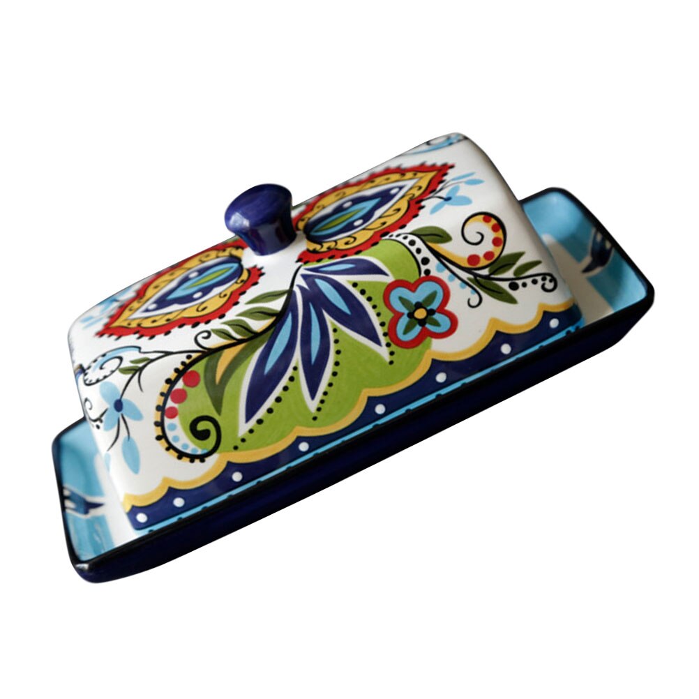1pc Exquisite Ceramic Plate Dessert Plate Cheese Butter Box Delicate Food Plate