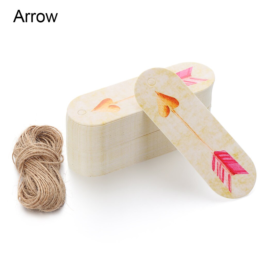 Étiquettes papier Kraft cœur à accrocher 50 pièces | Étiquettes autocollantes Kraft pour emballage de , décorations de fête: Arrow