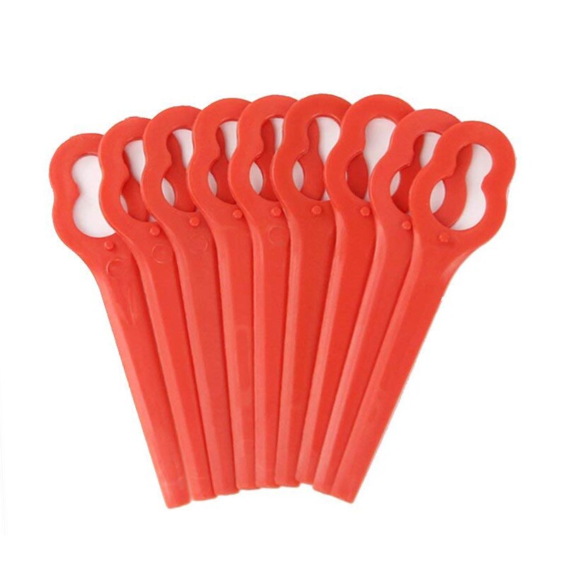 100Pcs Plastic Mower Cutting Blades Grass Trimmer Blades 12*7mm Fits Lawnmower Mower Head Strimmer Garden Supplies