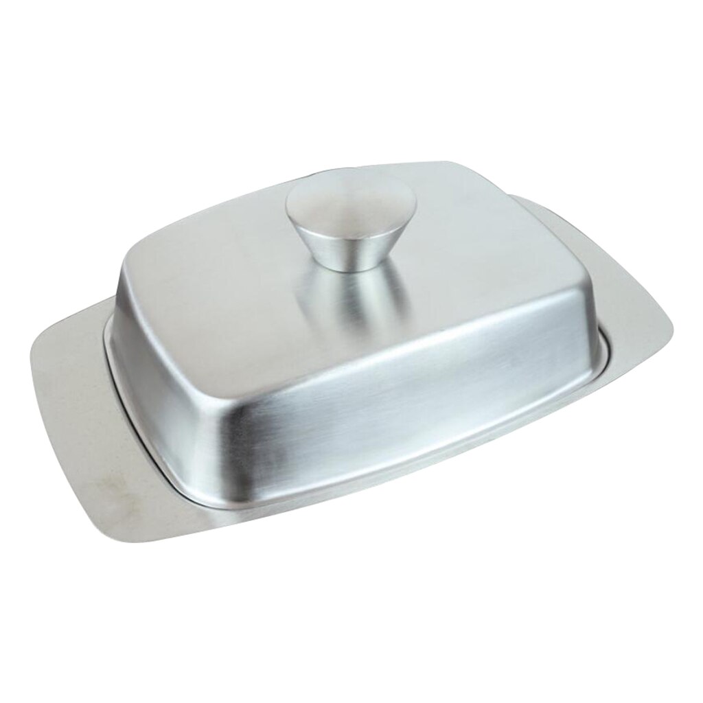 Stainless Steel Butter Dish Tray w/ Lid Kitchen Storage Container Food-grade