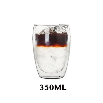 Borosilikatväggar kaffe/te/drycker glas kopp snapsglas - dubbelvägg isolerade latte glas espressokaffemuggar: 350ml