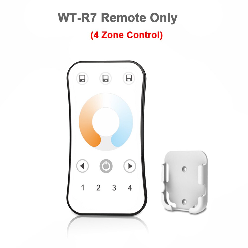 LED Dimmer Switch CCT 12V 24V 36V RF Wireless 2.4G Remote Smart Wifi 2CH WW CW LED Controller for CT Single Color LED Strip V2-L: R7 Remote Only