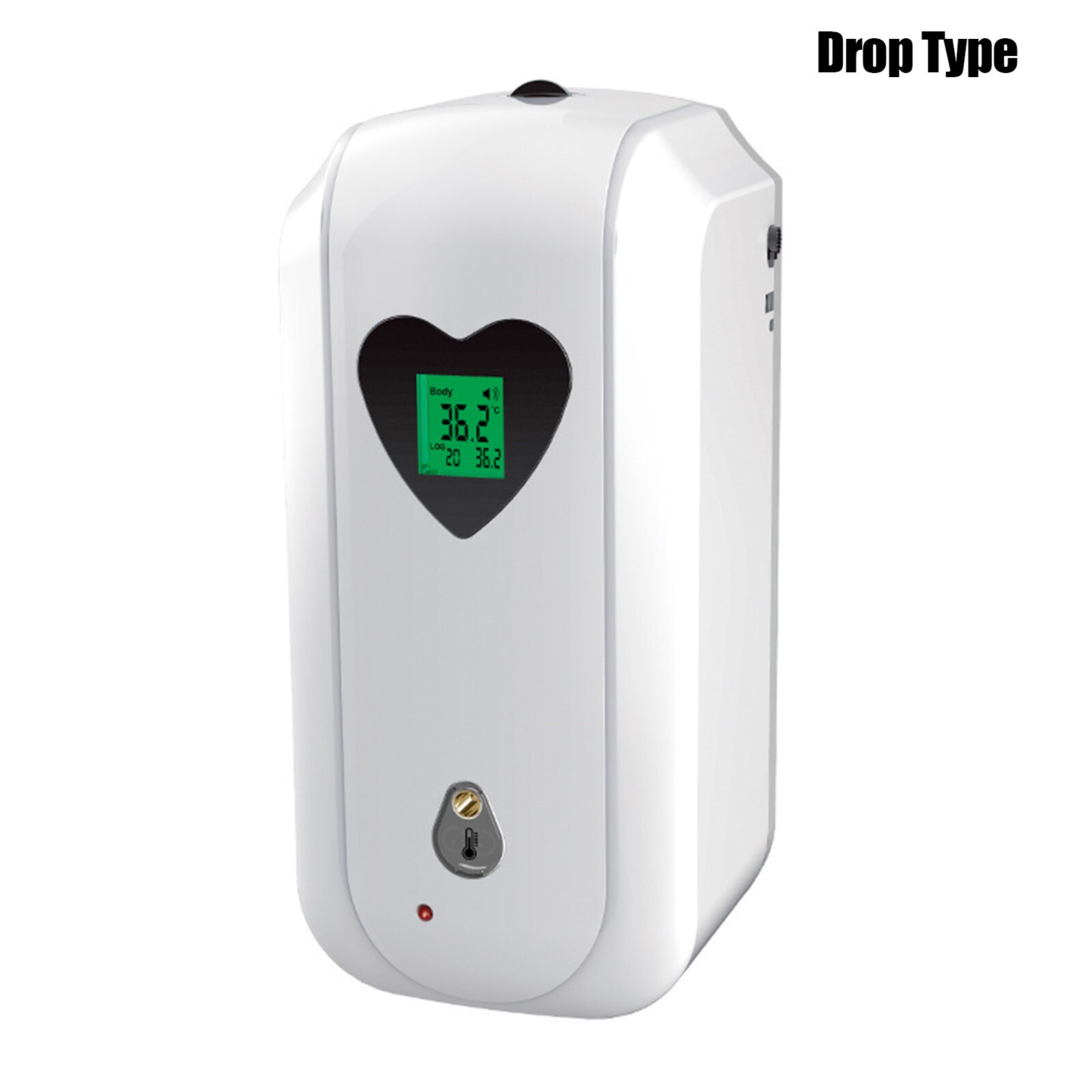 Automatic Alcohol Dispenser with Body Temperature Measurement Touchless Soap Dispenser with Temperature Alarm 850ML XHC88: white drop type