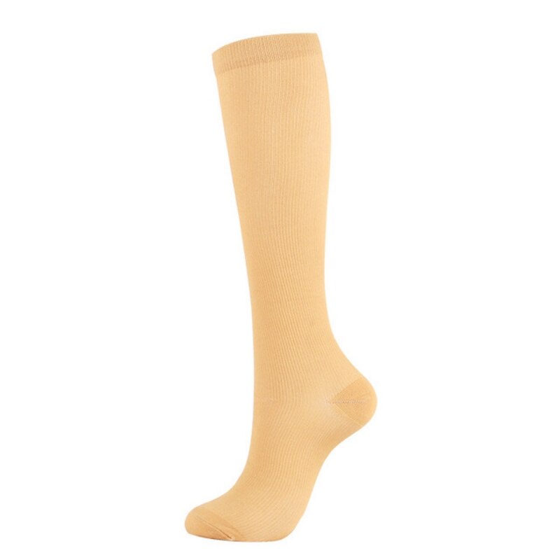 Medias para exteriores de compresión de 29-31CM, medias para aliviar el dolor y el dolor, de nailon con venas varicosas: Beige / S / M