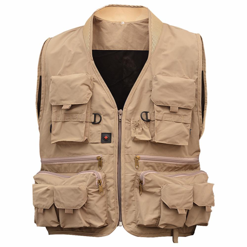 Outdoor fly Fishing Vest Life Jackets Breathable Men Jacket Swimming winter Vest Safety Life-Saving fishing Vest pesca: Khaki / XL