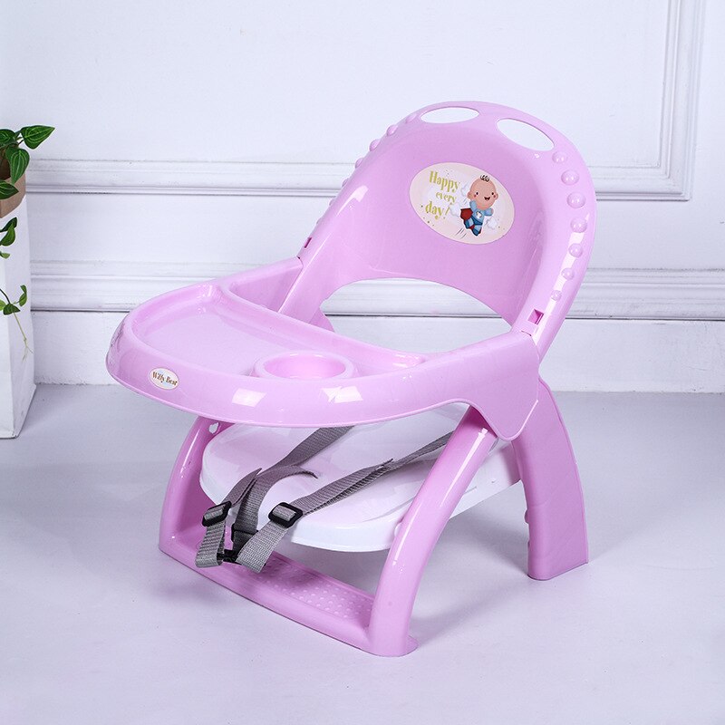 Silla de comedor multifuncional con sonido Bb desmontable para niños, taburete de Comedor Infantil con sonido de dibujos animados: pink