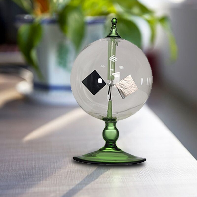 Solar Crookes Radiometer Glass Windmill Handmade Compatible with Party Home Decoration
