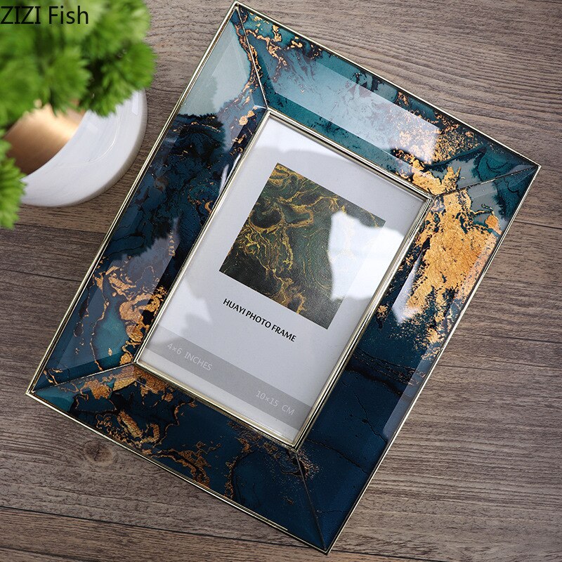 European Metal Frame Stainless Steel Gold Foil Photo Frame Bedroom Decoration Wedding Family Art Photo Frame Home Decoration