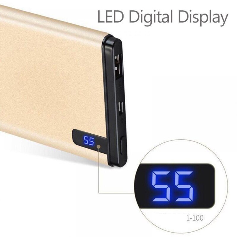 Power Bank 30000mAh Portable Large Capacity Ultra-thin Outdoor Travel Powerbank Phone Charger LCD Digital Display for Smartphone